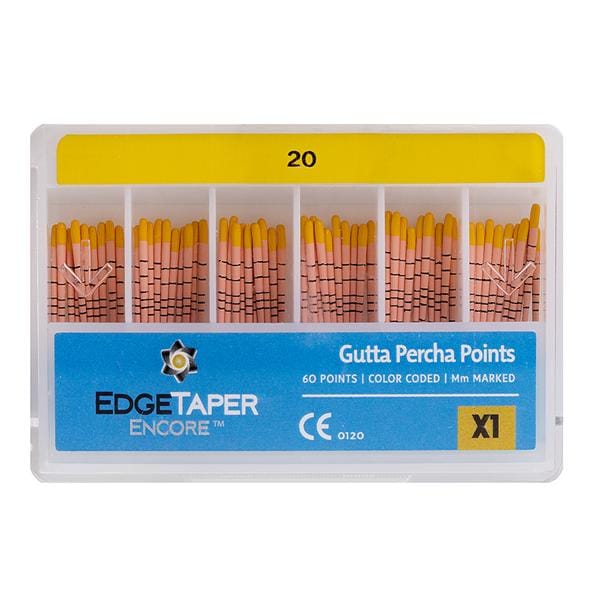 EdgeTaper Encore Gutta Percha Points Size #20 Yellow 60/Pk