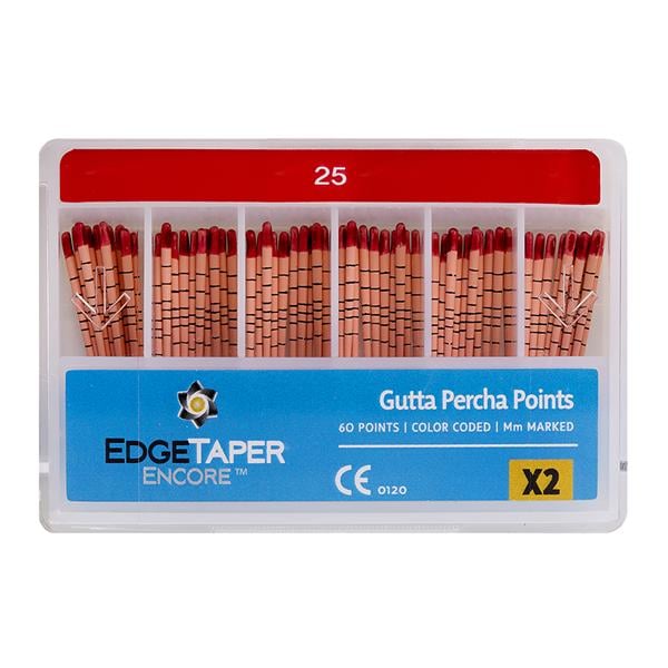 EdgeTaper Encore Gutta Percha Points Size #25 Red 60/Pk