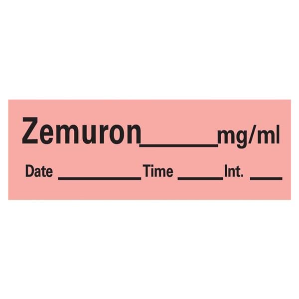 Anesthesia Tape DTI Zemuron mg/ml Fluorescent Red 1/2x500" 500/Rl