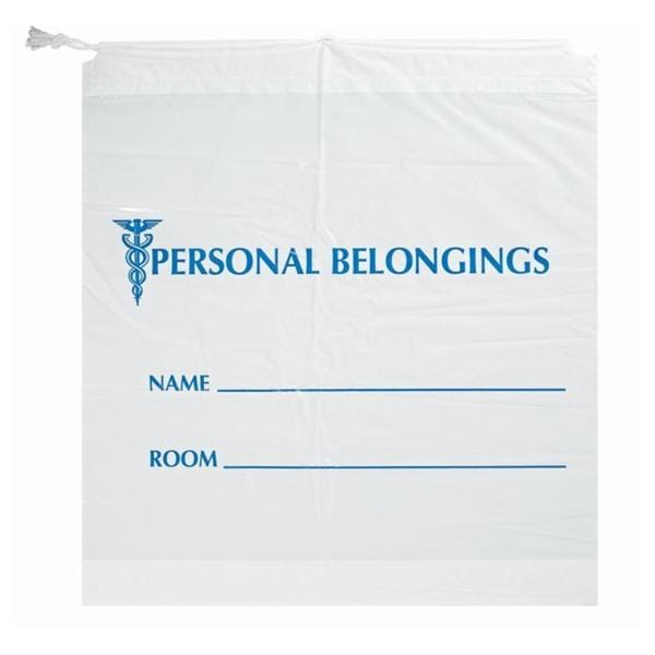 Patient Belongings Bag Opaque/Blue Print 18x20"
