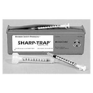 Sharp-Trap Sharps Container 0.5qt Red 2x2x7" Hinged Lid Horizontal Drop Plstc Ea