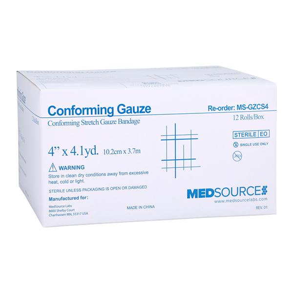 Conforming Bandage Polyester 4" Sterile 12/Bx, 8 BX/CA
