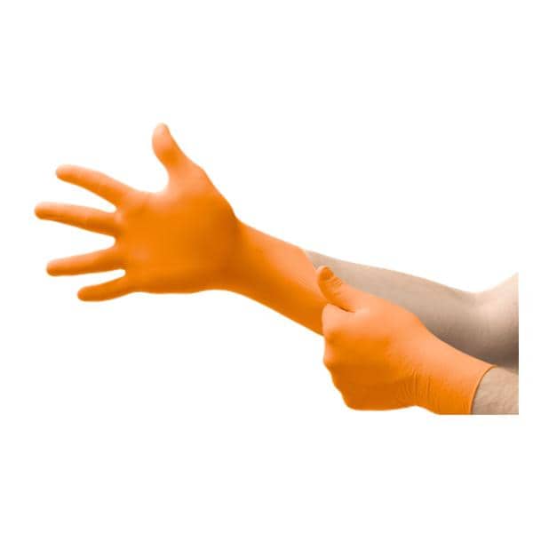 Microflex Blaze Nitrile Exam Gloves Small Extended Orange Non-Sterile, 10 BX/CA