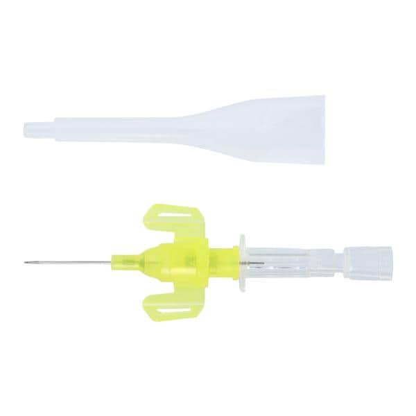 Introcan Safety IV Catheter Safety 24 Gauge 3/4" Yellow Closed End 50/Bx, 4 BX/CA