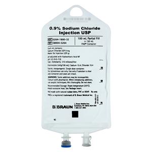 IV Injection Solution Sodium Chloride 0.9% 100mL Fill in 150mL Prtl Adtv Bg Ea, 64 EA/CA