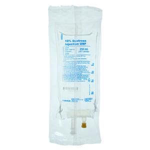 IV Injection Solution Dextrose 10%/Water 250mL Excel IV Bag Container Ea
