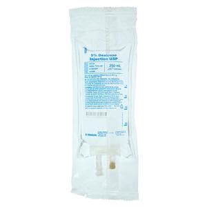 IV Injection Solution Dextrose 5%/Water 250mL Excel IV Bag Container Ea, 24 EA/CA