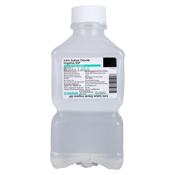 Irrigation Solution 0.9% Sodium Chloride 1000mL Plastic Bottle EA, 16 EA/CA
