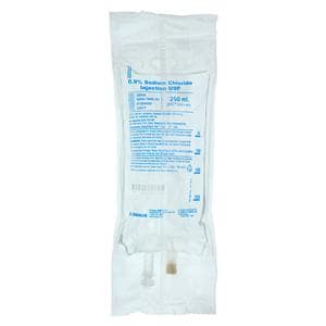 IV Injection Solution Sodium Chloride 0.9% 250mL Plastic Injection Container Ea, 24 EA/CA