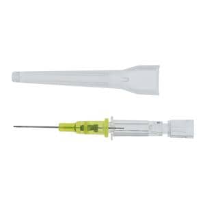 Introcan Safety IV Catheter Safety 24 Gauge 3/4" Yellow Straight Ea, 50 EA/BX
