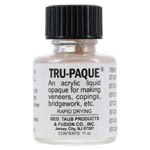Tru-Paque Denture Resin Acrylic Opaquer Heat Cure Light Cream Liquid 1/2oz/Bt