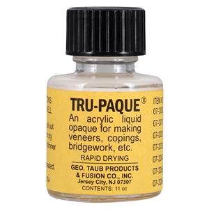 Tru-Paque Denture Resin Acrylic Opaquer Heat Cure White Liquid 1/2oz/Bt