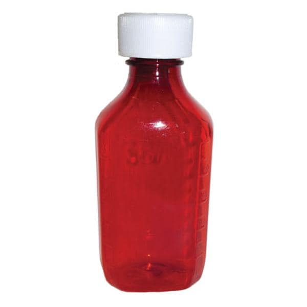 Syrup Bottle Plastic 8oz Amber Reusable Non-Sterile 100/Ca
