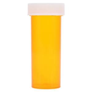 Medicine Vial Plastic 1.05" 8 Dram Amber Reusable Non-Sterile 410/Ca