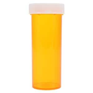 Medicine Vial Plastic 1-1/4" 16 Dram Amber Reusable Non-Sterile 270/Ca