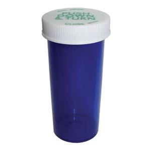 Medicine Vial Plastic 20 Dram Blue Reusable Non-Sterile 360/Ca