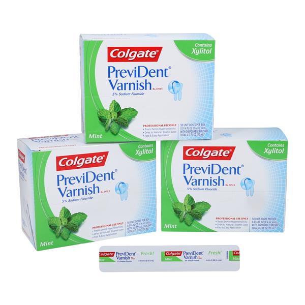 Colgate PreviDent Fluoride Varnish Kit 5% NaF 0.4 mL Mint 150/Pk