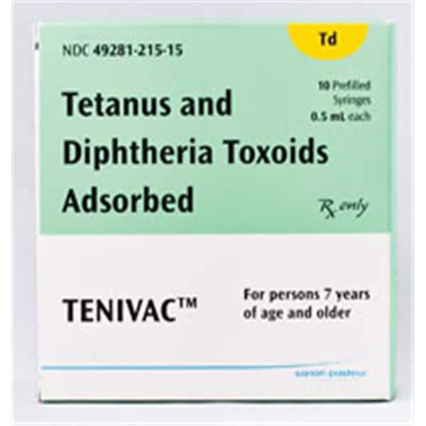 Tenivac Tetanus Toxoid/ Diphtheria Adolescent/Adult Injectable 0.5mL PFS 10/Pk