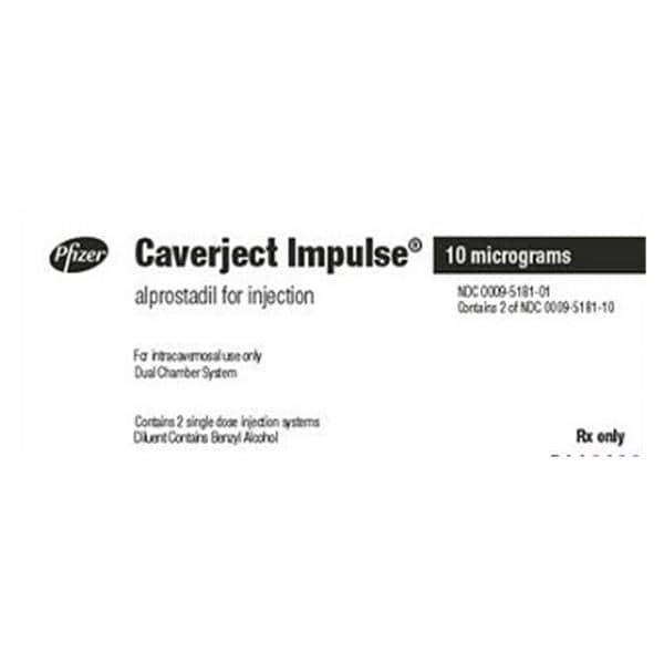 Caverject Impulse Injection 10mcg Powder Dual Chamber Prefilled Syringe 2/Pk