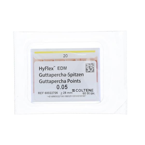 Hyflex EDM Gutta Percha Points Size #20 Yellow 60/Pk