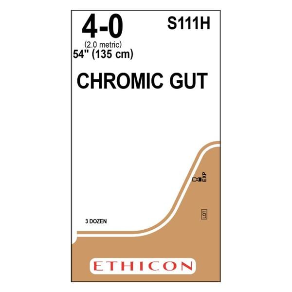 _ Suture 4-0 54" Chromic Gut Monofilament Brown 36/Bx