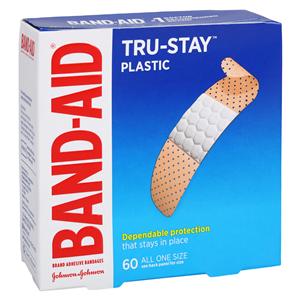 Band-Aid Strip Bandage Plastic 3/4x3" Tan 60/Bx