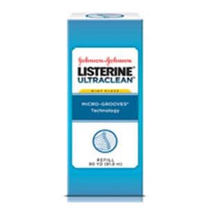 Listerine UltraClean Unwaxed Teflon Floss 90 Yards Professional Refill Ea