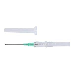 Jelco Protectiv Plus IV Catheter Safety 18 Gauge 1-1/4" Green Straight 50/Bx