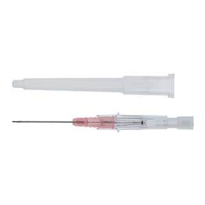 Acuvance Plus IV Catheter Safety 20 Gauge 1-1/4" Pink Straight Ea