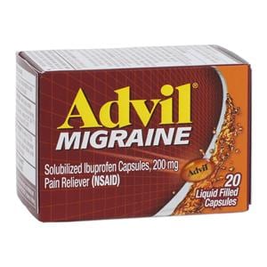 Advil Migraine NSAID Liquid Gel Capsules 200mg 20/Bt, 72 BT/CA