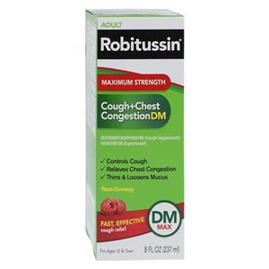 Robitussin DM Cough/Congestion Syrup 400/20mg Maximum Strength 8oz/Bt, 12 BT/CA