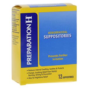 Preparation-H Hemorrhoidal Suppository 88.44/0.25% 12/Bx, 72 BX/CA