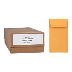 Coin Envelopes Brown Heavy Duty Paper 2 1/2 in x 4 1/4 in 500/Bx