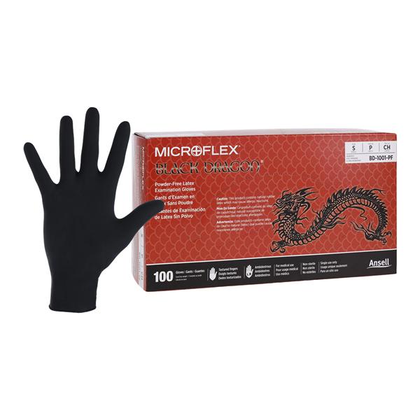 Black Dragon Exam Gloves Small Black Non-Sterile, 20 BX/CA