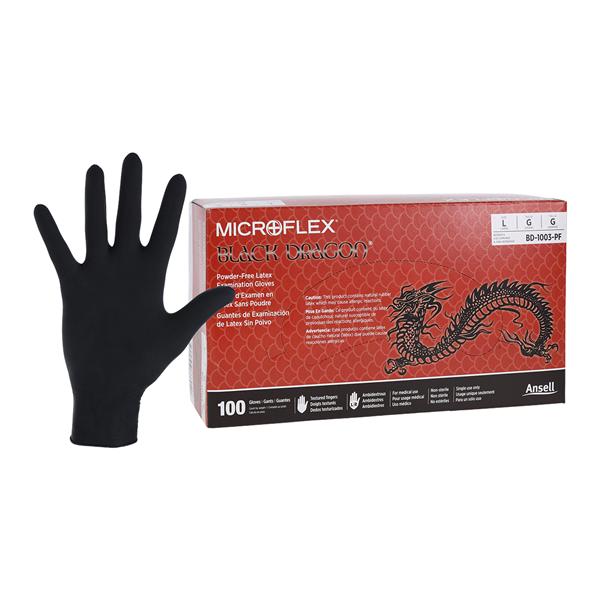 Black Dragon Exam Gloves Large Black Non-Sterile, 20 BX/CA