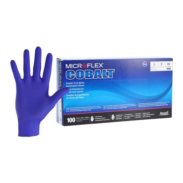 Cobalt Nitrile Exam Gloves Small Blue Non-Sterile, 10 BX/CA