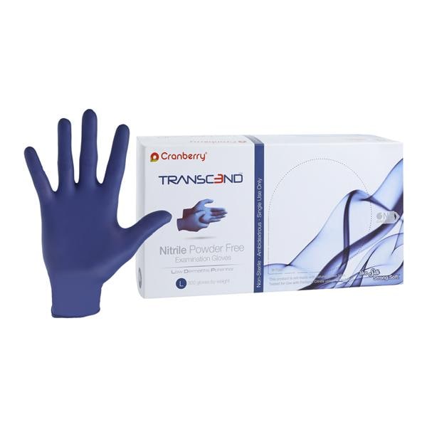 Transcend Nitrile Exam Gloves Large Matte Blue Non-Sterile, 10 BX/CA