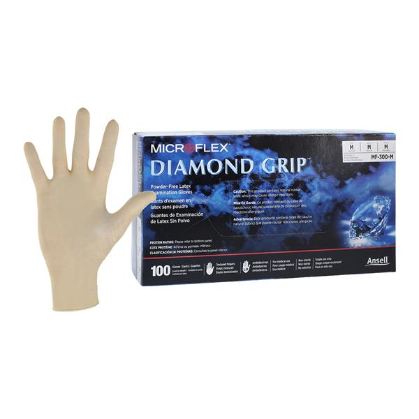 Diamond Grip Exam Gloves Medium Natural Non-Sterile, 10 BX/CA