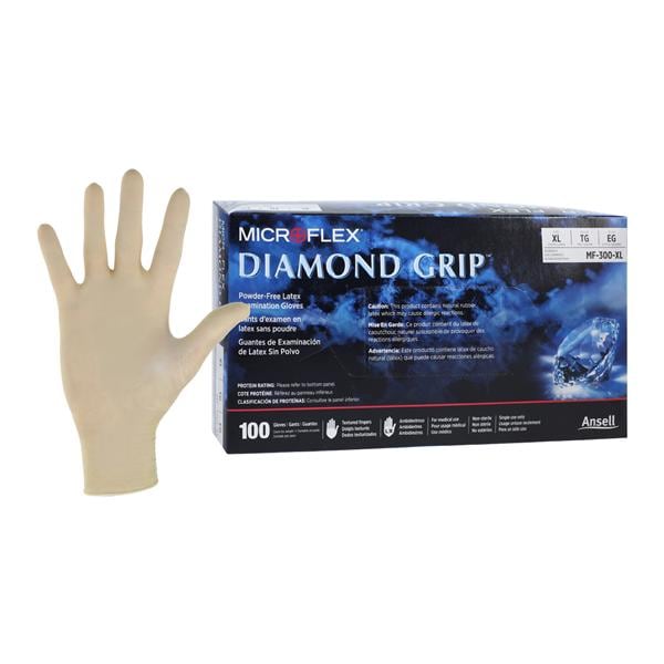 Diamond Grip Exam Gloves X-Large Natural Non-Sterile, 10 BX/CA