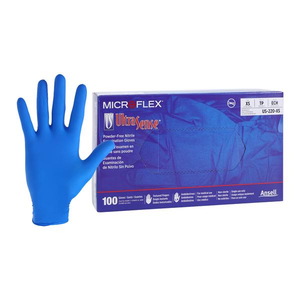 UltraSense Nitrile Exam Gloves X-Small Blue Non-Sterile
