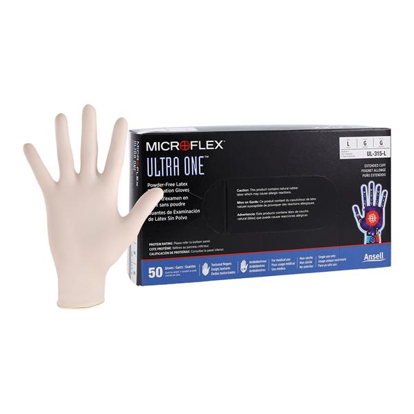 Ultra One Exam Gloves Large Extended Natural Non-Sterile