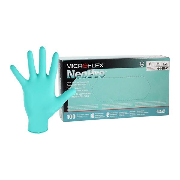 NeoPro Neoprene Exam Gloves X-Small Green Non-Sterile