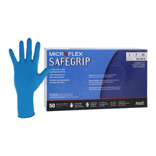 SafeGrip Exam Gloves Small Extended Blue Non-Sterile, 10 BX/CA