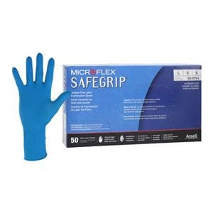 SafeGrip Exam Gloves Large Extended Blue Non-Sterile, 10 BX/CA