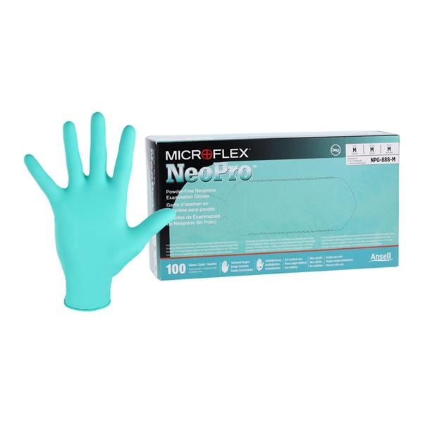 NeoPro Neoprene Exam Gloves Medium Green Non-Sterile