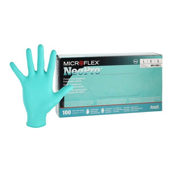 NeoPro Neoprene Exam Gloves Large Green Non-Sterile