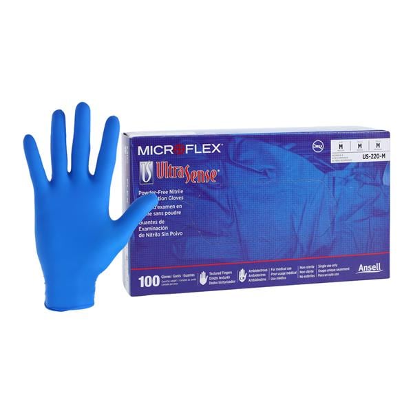UltraSense Nitrile Exam Gloves Medium Blue Non-Sterile