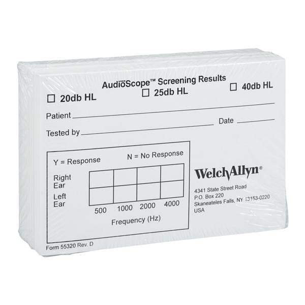 Recording Form For AudioScope 3 100/Pk, 10 PK/CA