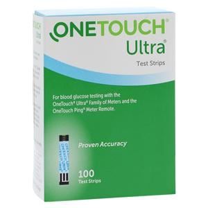 OneTouch Ultra Blood Glucose Test Strip CLIA Waived 100/Bx, 24 BX/CA