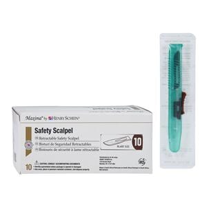 Scalpel Maxima #10 Safety Sterile Disposable 10/Bx, 50 BX/CA